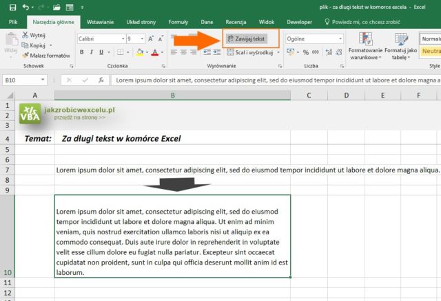 Jak Zawinąć Tekst W Excelu