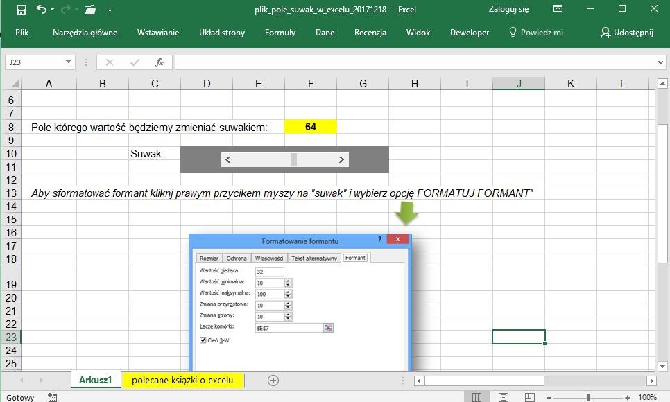 Jak Zrobić Suwak W Excelu Pasek Przewijania Jak Zrobić W Excelu 8130