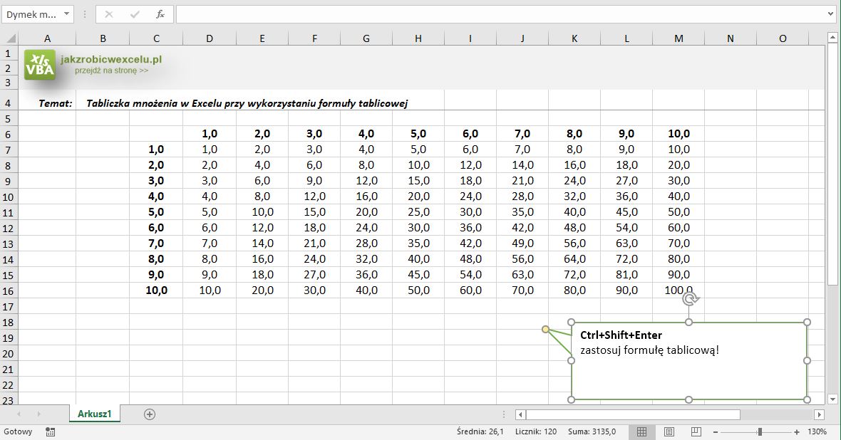 Jak Zrobic Tabliczke Mnozenia W Excelu Jak Zrobic Tabliczke Mnozenia W Excelu - Margaret Wiegel